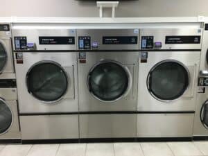 Large-capacity washers at New Hope Coin Laundry, perfect for comforters and bulky items.